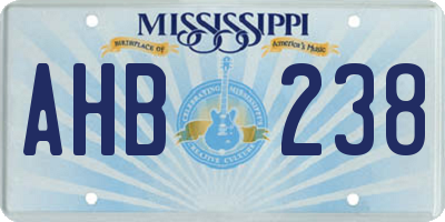MS license plate AHB238