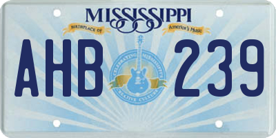 MS license plate AHB239