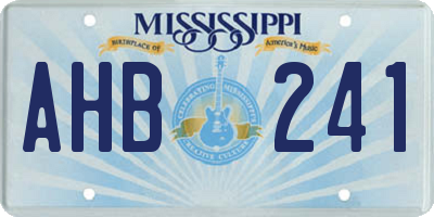 MS license plate AHB241