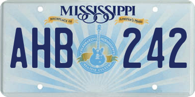 MS license plate AHB242