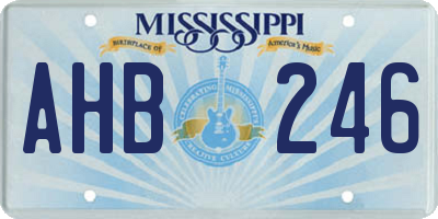 MS license plate AHB246