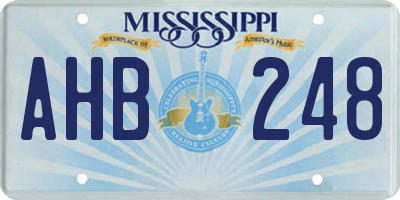 MS license plate AHB248