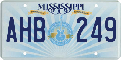 MS license plate AHB249