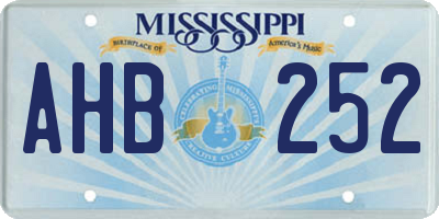 MS license plate AHB252