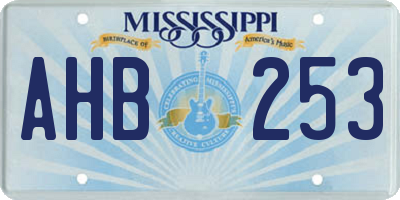 MS license plate AHB253