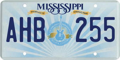 MS license plate AHB255