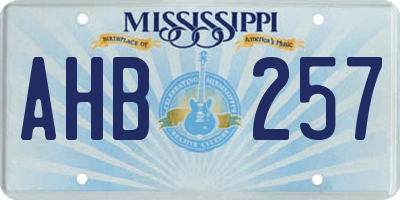 MS license plate AHB257