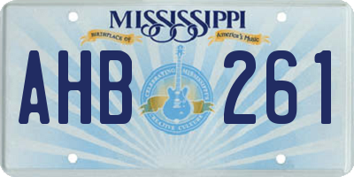 MS license plate AHB261