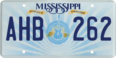 MS license plate AHB262
