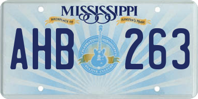 MS license plate AHB263