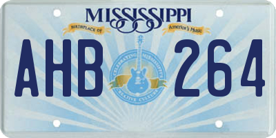 MS license plate AHB264