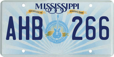 MS license plate AHB266