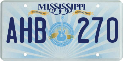 MS license plate AHB270