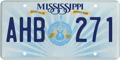 MS license plate AHB271