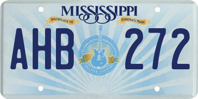 MS license plate AHB272