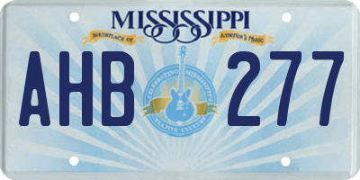 MS license plate AHB277