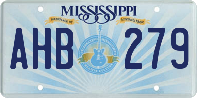 MS license plate AHB279