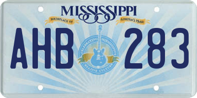 MS license plate AHB283