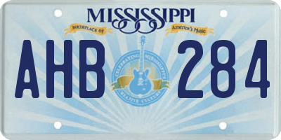 MS license plate AHB284