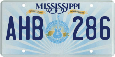 MS license plate AHB286