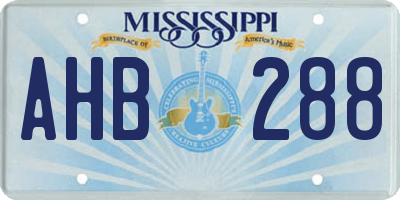 MS license plate AHB288
