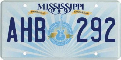 MS license plate AHB292