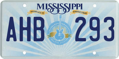 MS license plate AHB293
