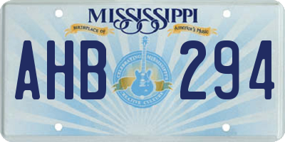 MS license plate AHB294