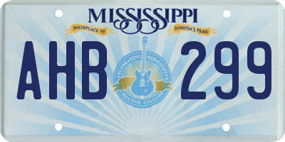 MS license plate AHB299