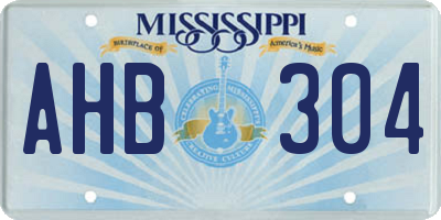 MS license plate AHB304