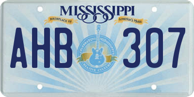 MS license plate AHB307