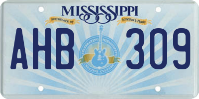 MS license plate AHB309