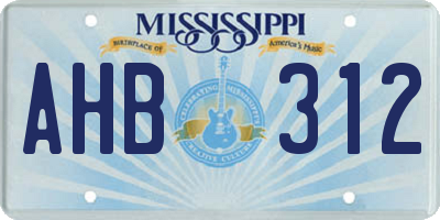 MS license plate AHB312