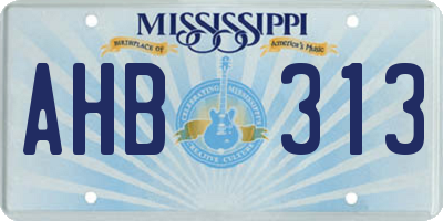 MS license plate AHB313