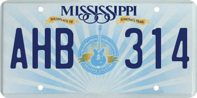 MS license plate AHB314