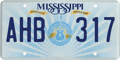 MS license plate AHB317