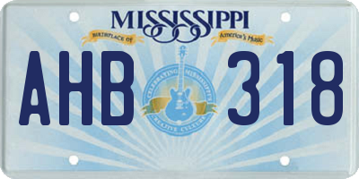 MS license plate AHB318