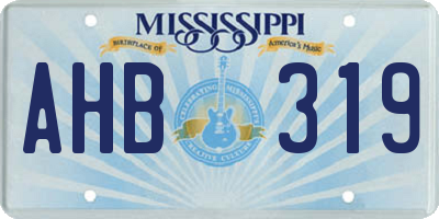 MS license plate AHB319