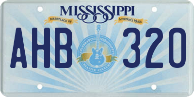 MS license plate AHB320