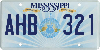 MS license plate AHB321
