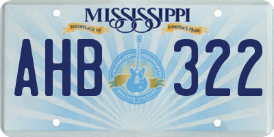 MS license plate AHB322