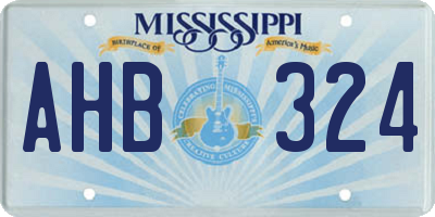 MS license plate AHB324