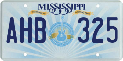 MS license plate AHB325