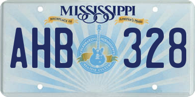 MS license plate AHB328