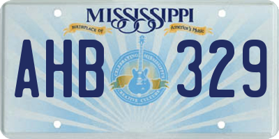 MS license plate AHB329