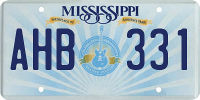 MS license plate AHB331