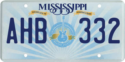 MS license plate AHB332