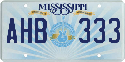 MS license plate AHB333