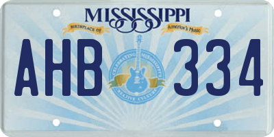 MS license plate AHB334