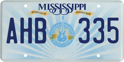 MS license plate AHB335